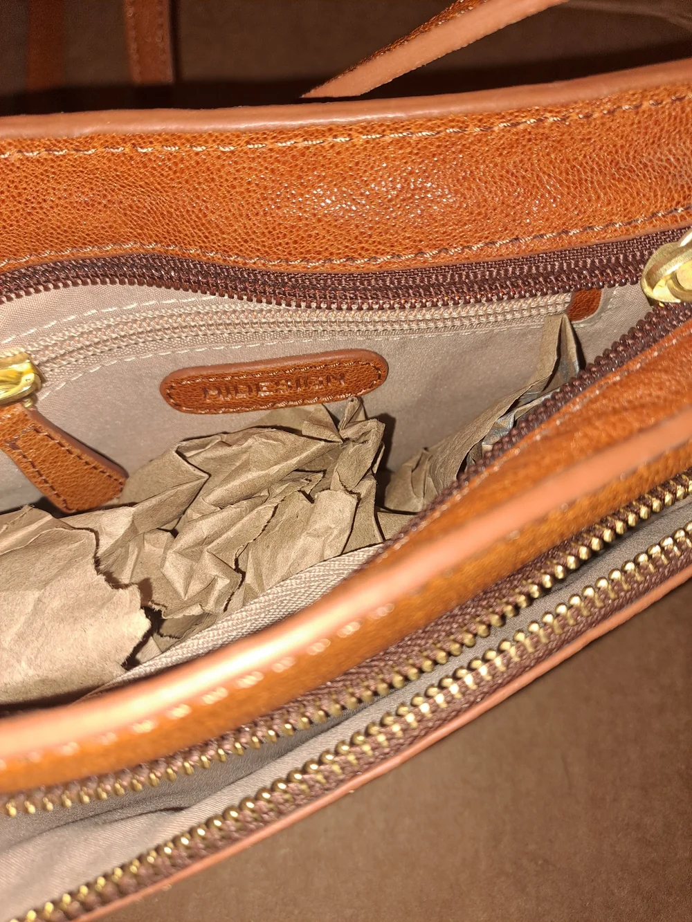Hidesign NWT Tan Leather Crossbody Bag - Picture 3 of 5